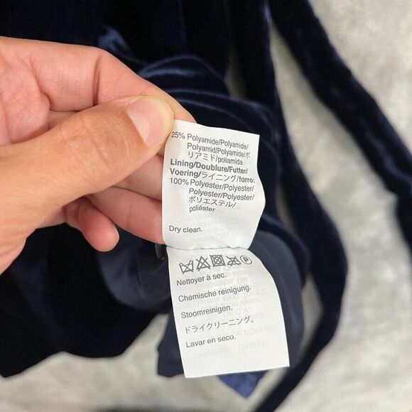 J Crew Velvet Wrap Dress Navy Blue Knee Length Tie Pockets Womens Sz 2 NEW $148 - Picture 9 of 11